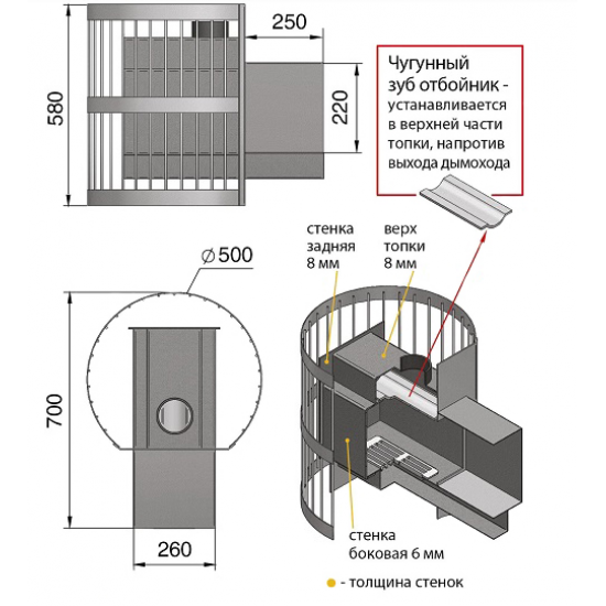 Печь банная Везувий Скиф Стандарт 12 (ДТ-3) 2016 купить в Магия Огня