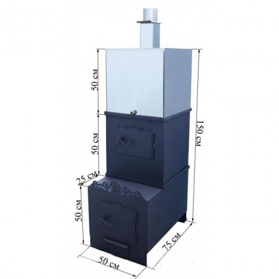 Печь банная Вертикальная большая с/в (бак 120 л.) купить в Магия Огня