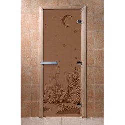 Дверь для сауны DoorWood "Зима" 190*70 ( бронза матовое) 