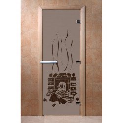 Дверь для сауны DoorWood "Банька" 190*70 (графит матовое)